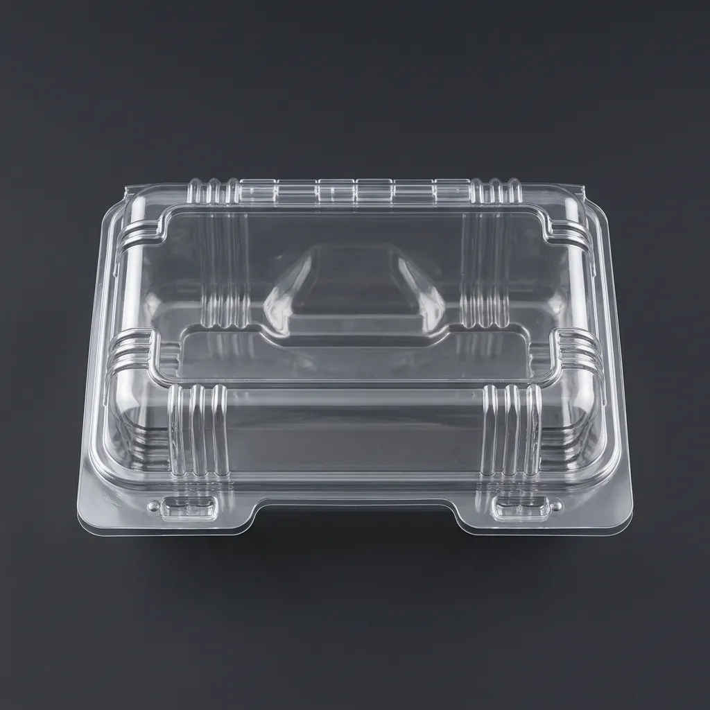 Embalagem Clamshell Articulada com Trava de Pressão
